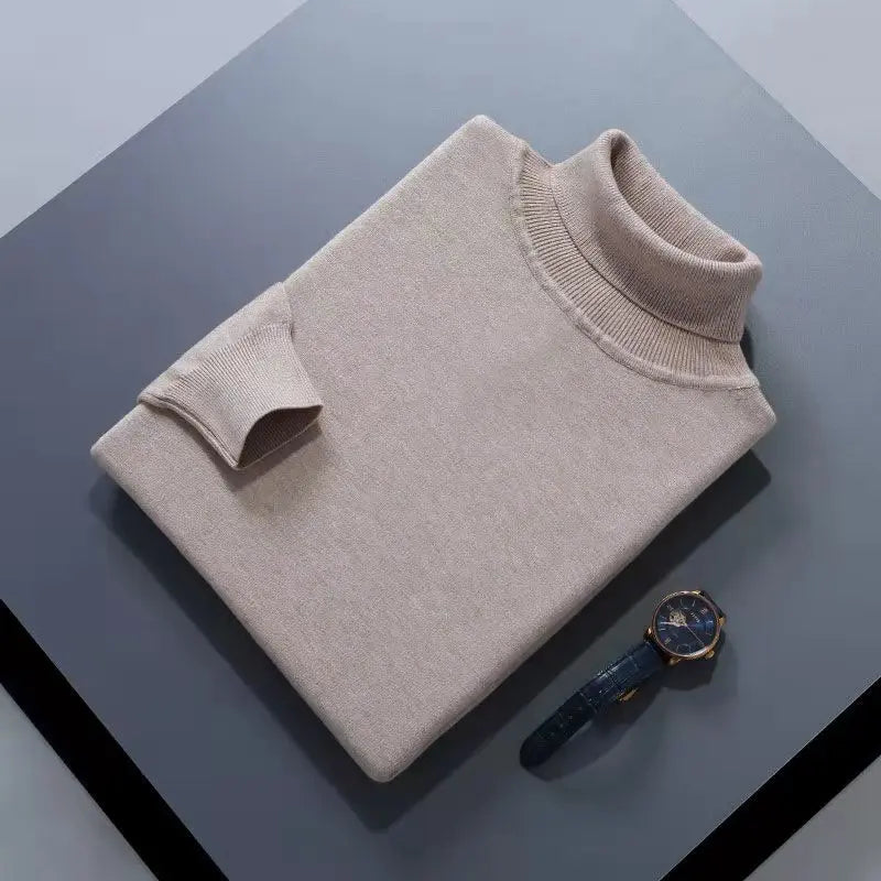 Elegante jersey de cuello alto de algodón
