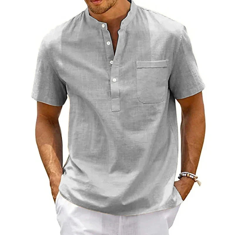 Elegante camisa de algodón de manga corta