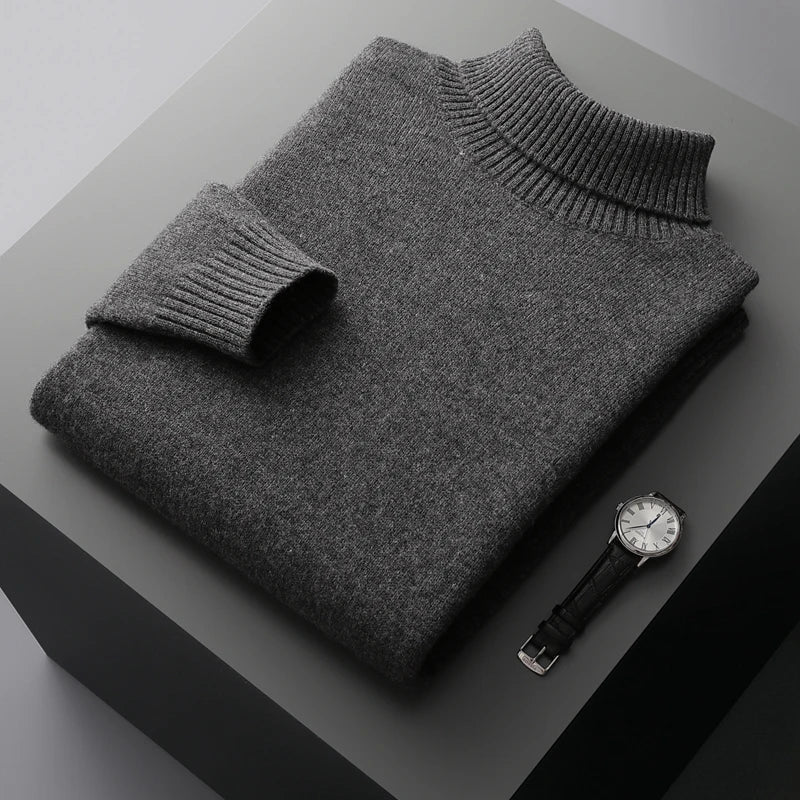 Jersey de cuello alto de lana merino de Viena