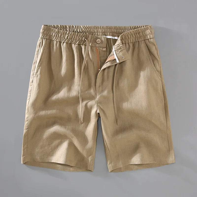 Elegantes pantalones cortos de lino