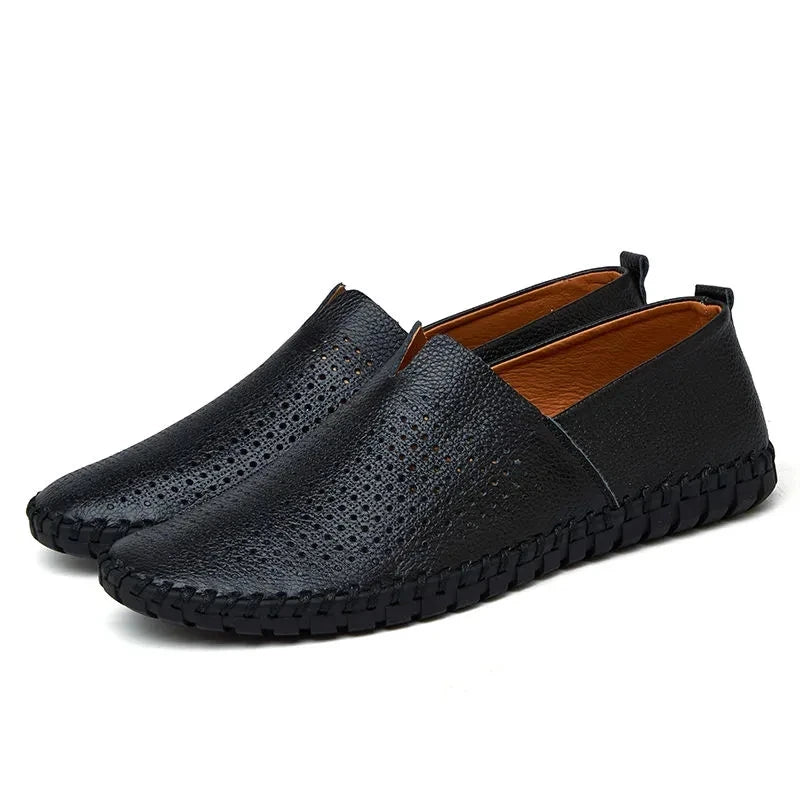Elegantes mocasines transpirables de piel