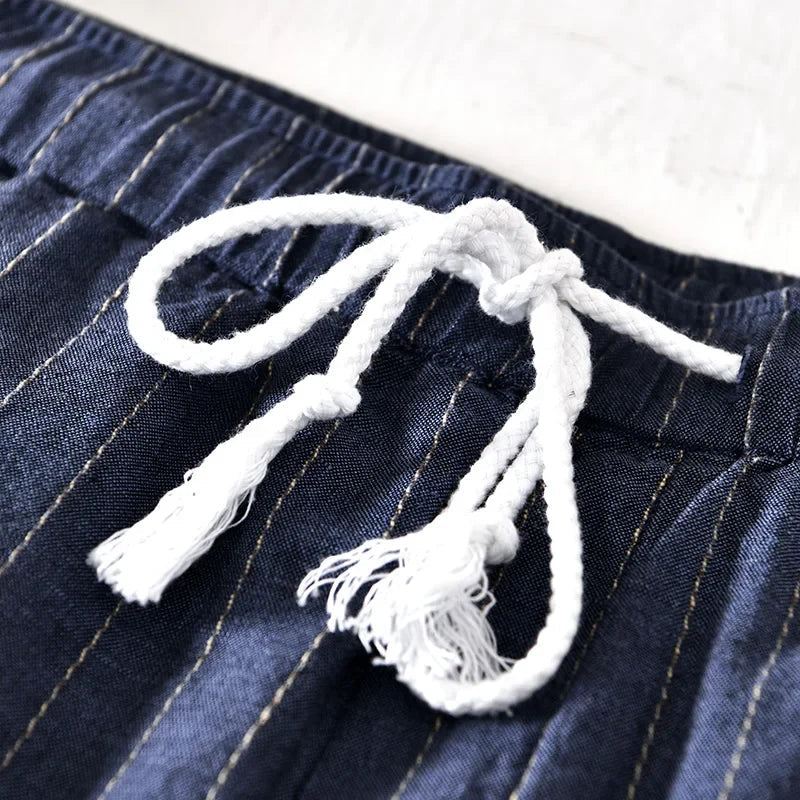 Elegantes pantalones cortos de lino