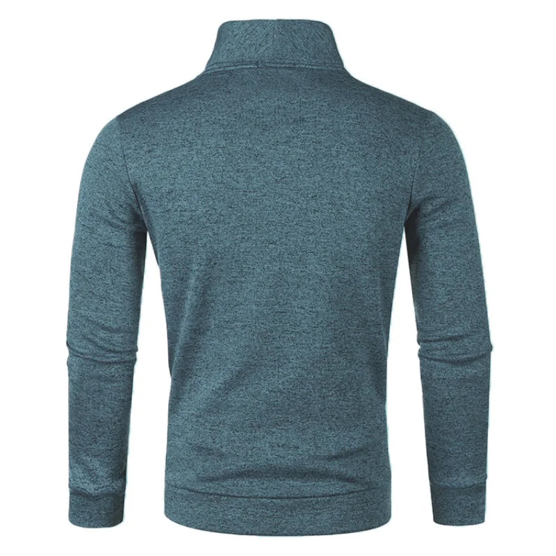 Elegante jersey de cuello alto con botones
