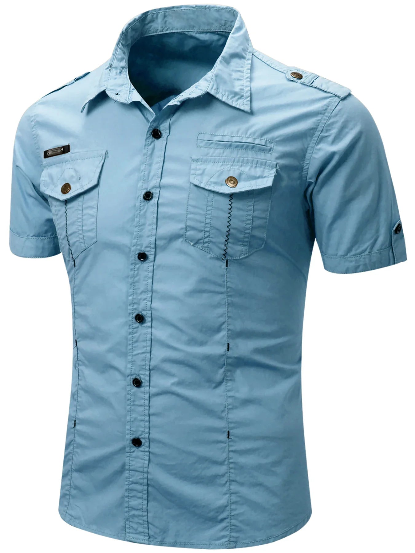Camisa Cargo de algodón de manga corta