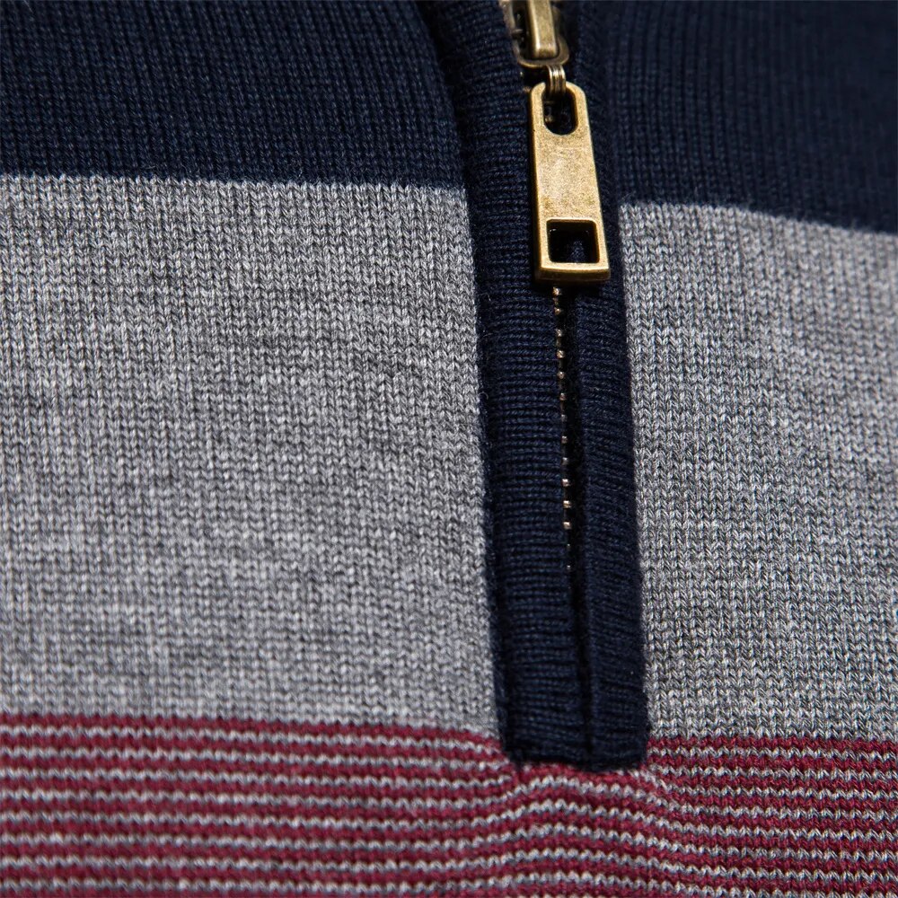 Elegante jersey de algodón con cremallera