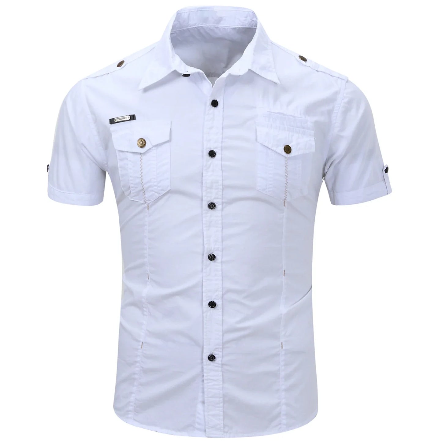 Camisa Cargo de algodón de manga corta
