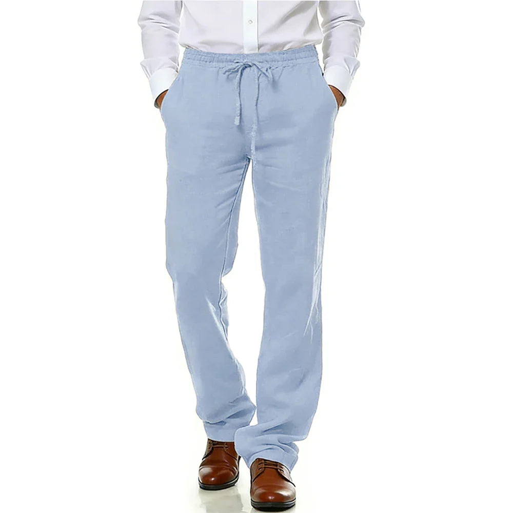 Pantalones de verano de algodón y lino