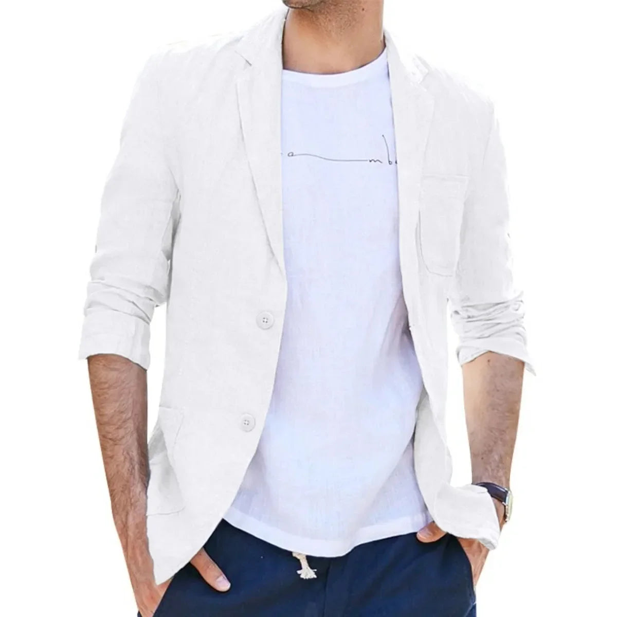 Elegante chaqueta de lino