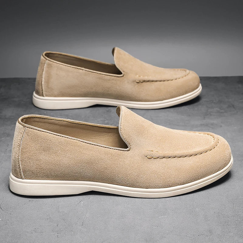 Mocasines elegantes de ante para hombre