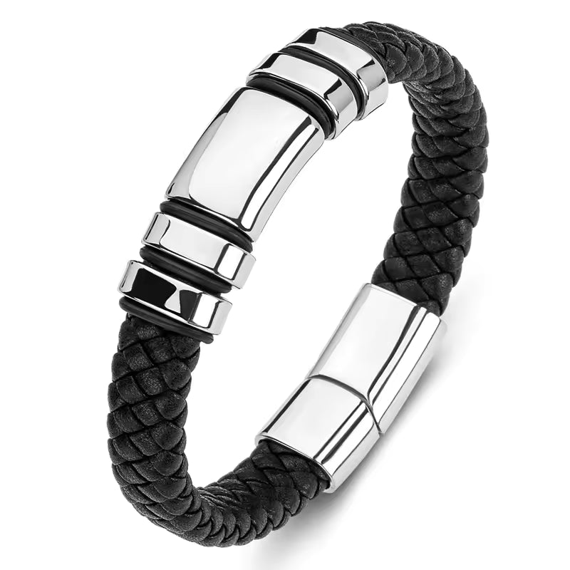 Pulsera clásica de cuero multicapa