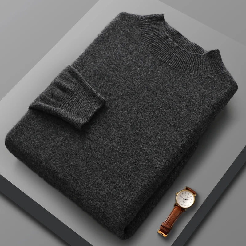 Jersey de cachemira con cuello medio alto