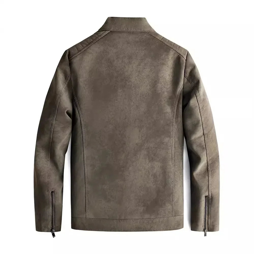 Elegante chaqueta de piel con forro polar
