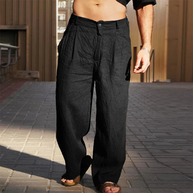 Pantalones casuales de lino