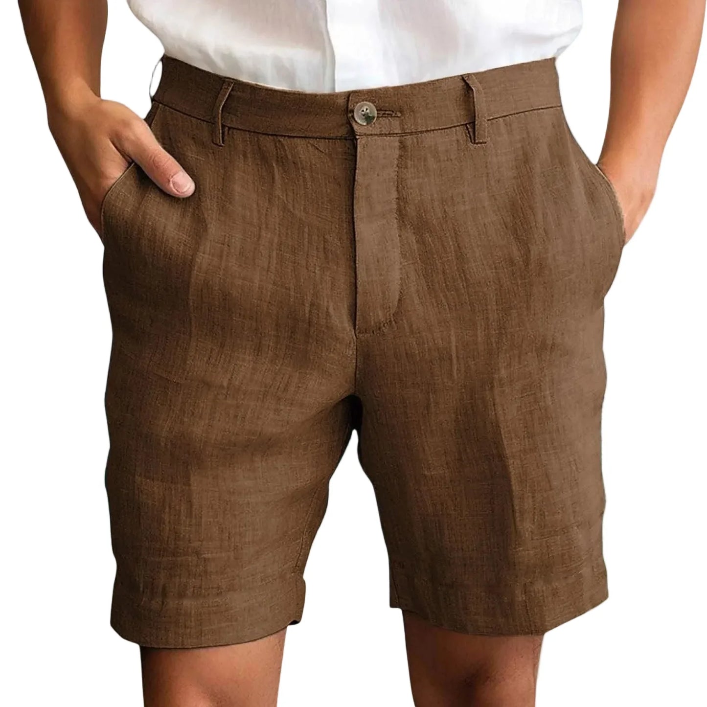 Elegantes pantalones cortos de lino