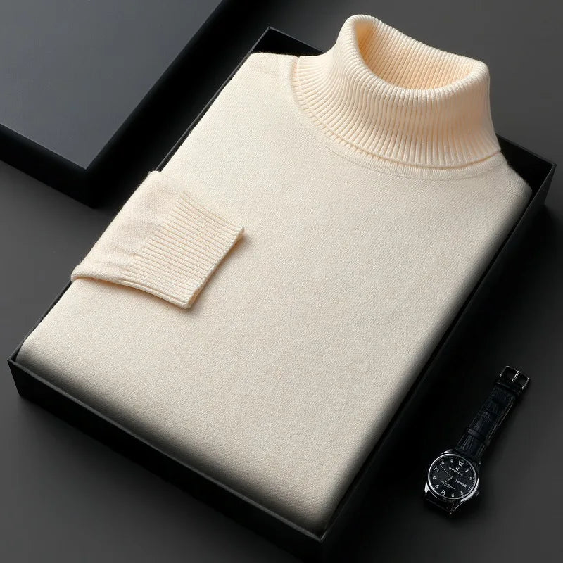 Elegante jersey de cuello alto para hombre