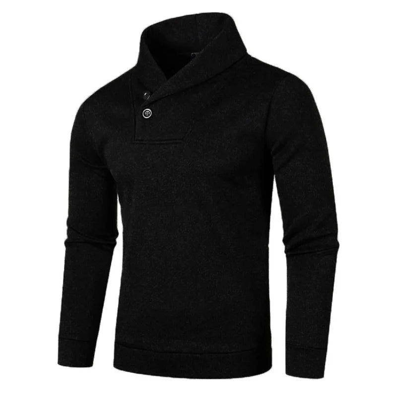 Elegante jersey de cuello alto con botones