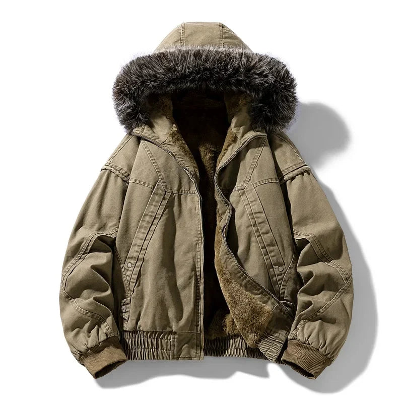 Elegante chaqueta cargo con forro polar