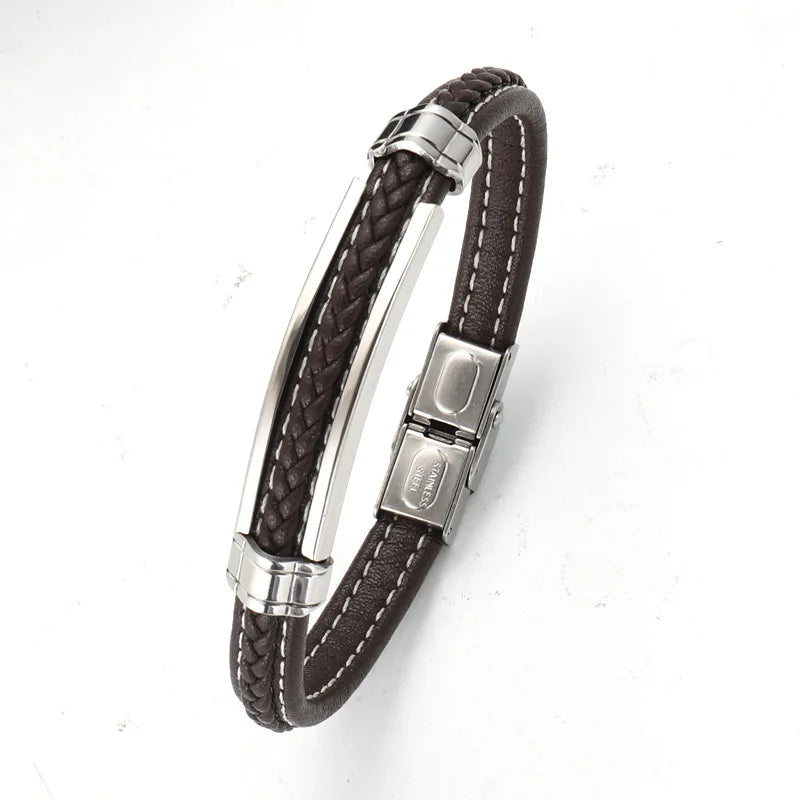 Elegante pulsera de acero inoxidable para hombre