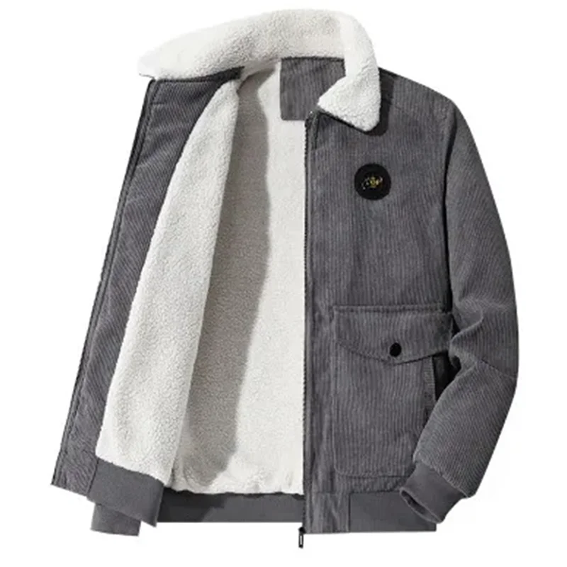 Elegante chaqueta de pana con forro polar