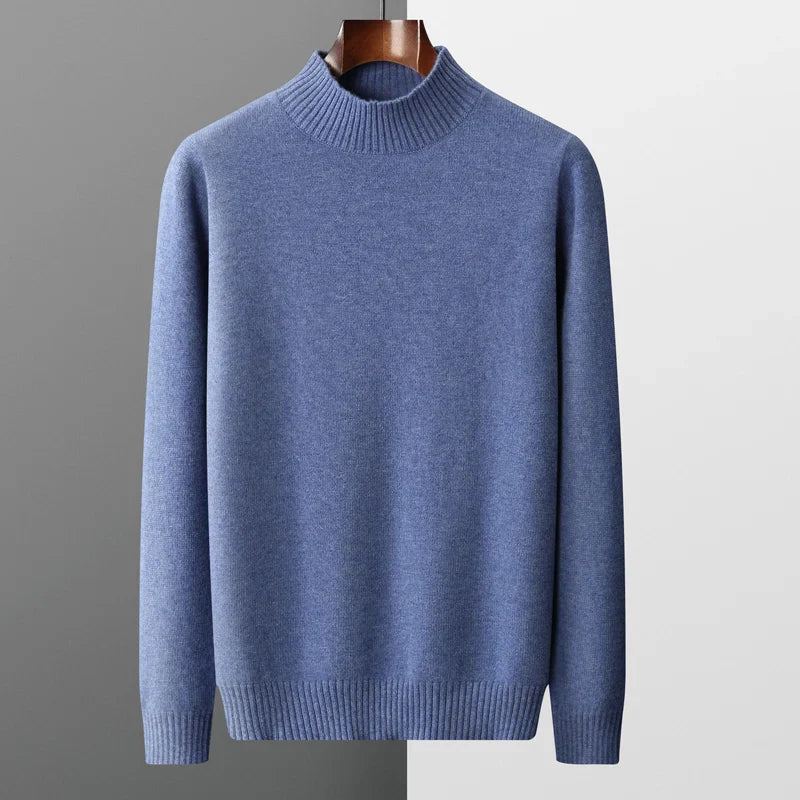 Elegante jersey de cuello alto de lana merino