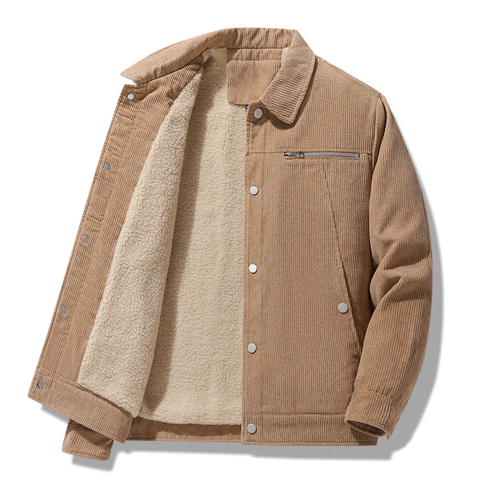 Elegante chaqueta de pana cálida