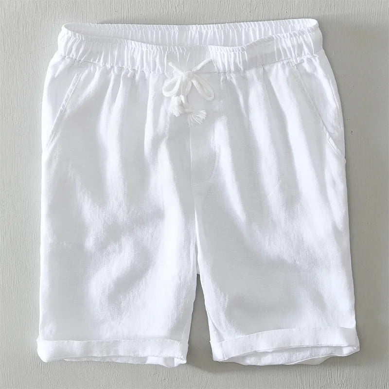 Elegantes pantalones cortos de lino