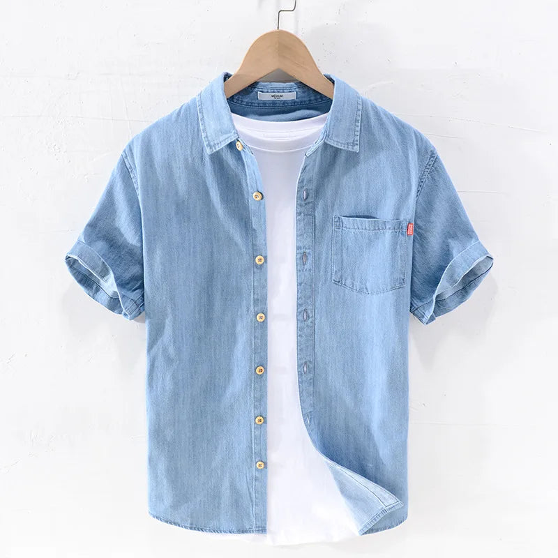 Camisa vaquera de manga corta