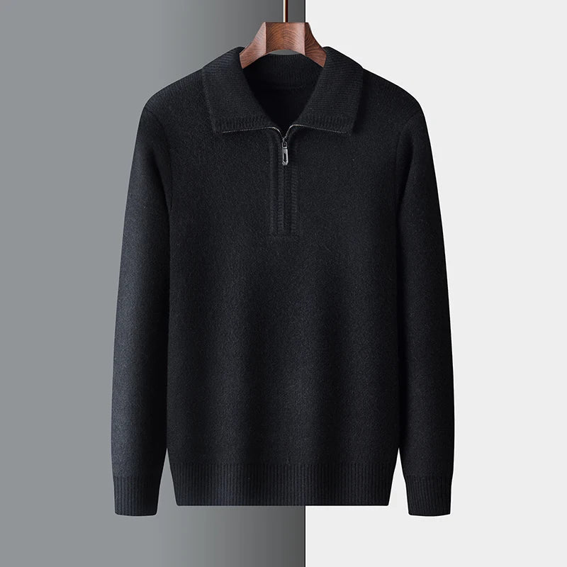 Jersey elegante de cachemira con cremallera