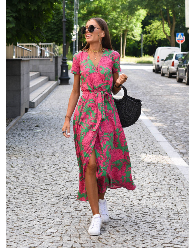 Vestido Floral Elegante con Escote V
