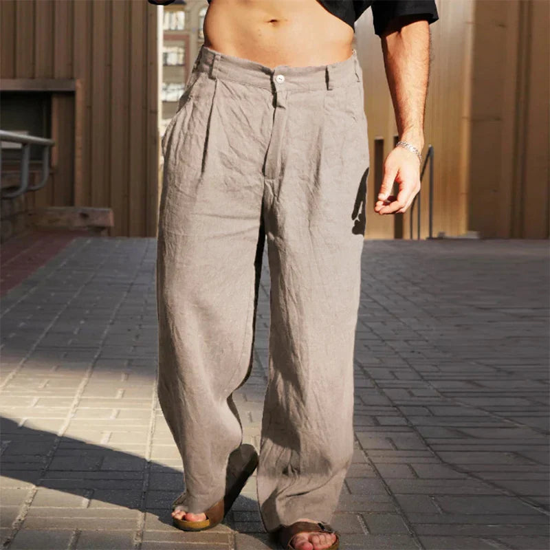 Pantalones casuales de lino