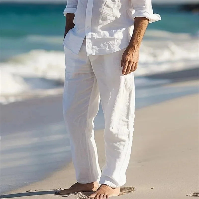 Pantalones elegantes de lino para el verano