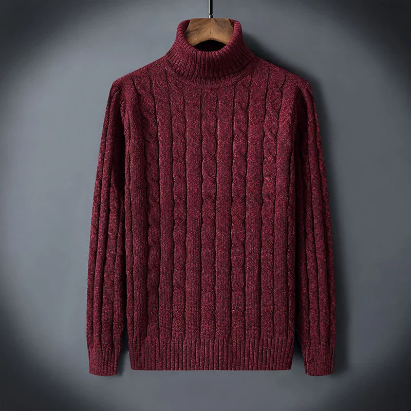 Elegante jersey de lana de cuello alto