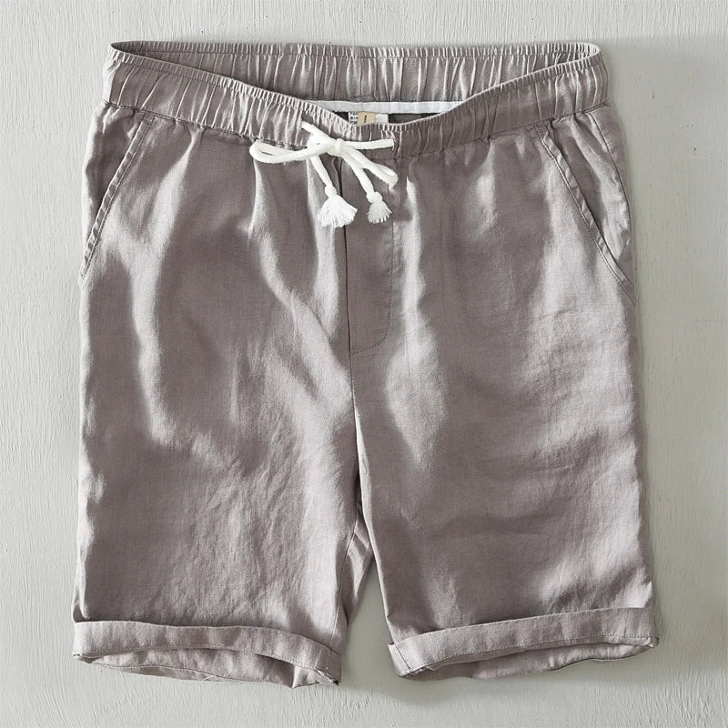 Elegantes pantalones cortos de lino