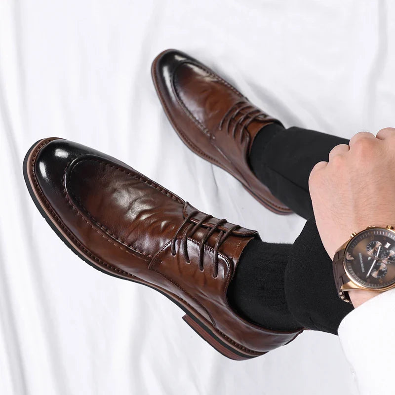 Zapatos de vestir Oxford de cuero italiano