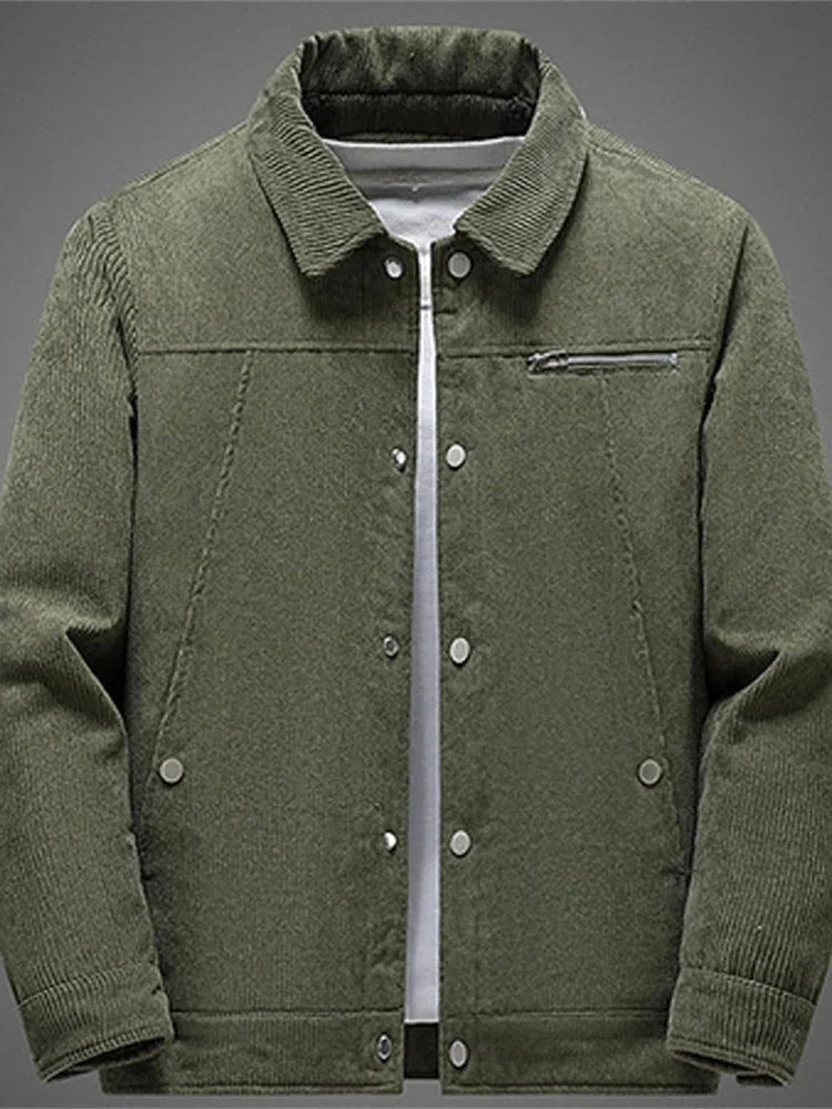 Elegante chaqueta de pana cálida