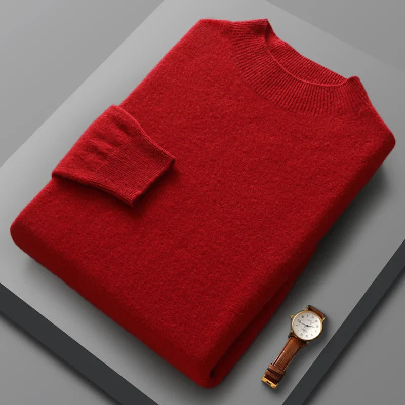 Jersey de cachemira con cuello medio alto