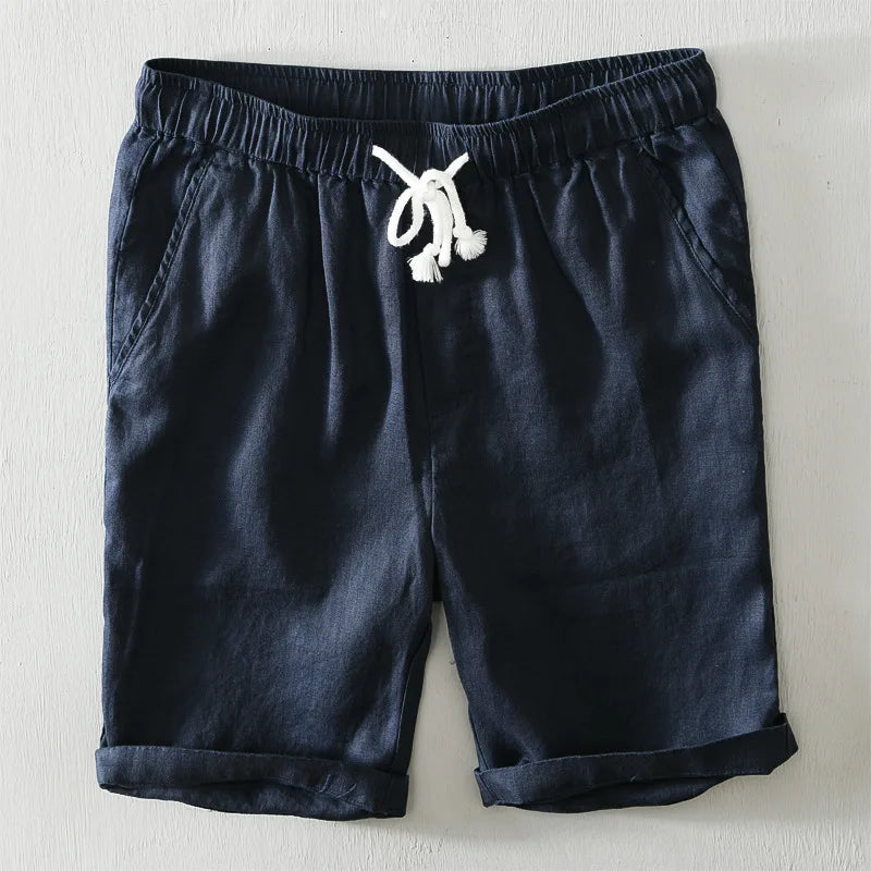 Elegantes pantalones cortos de lino