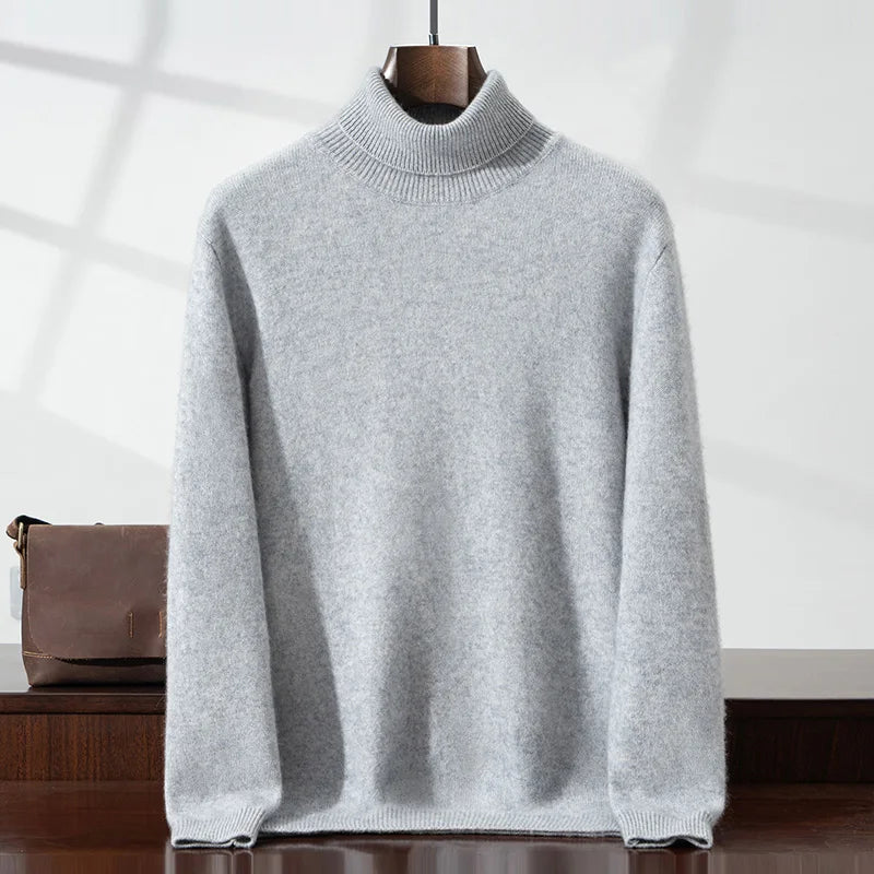 Elegante jersey de cuello alto de cachemira