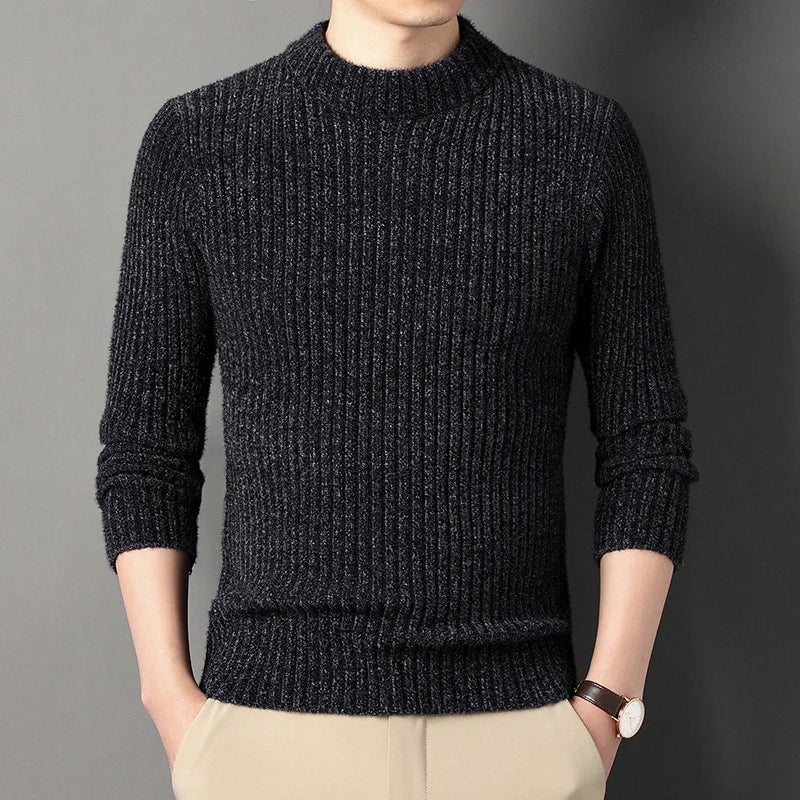 Elegante jersey de cuello alto de punto