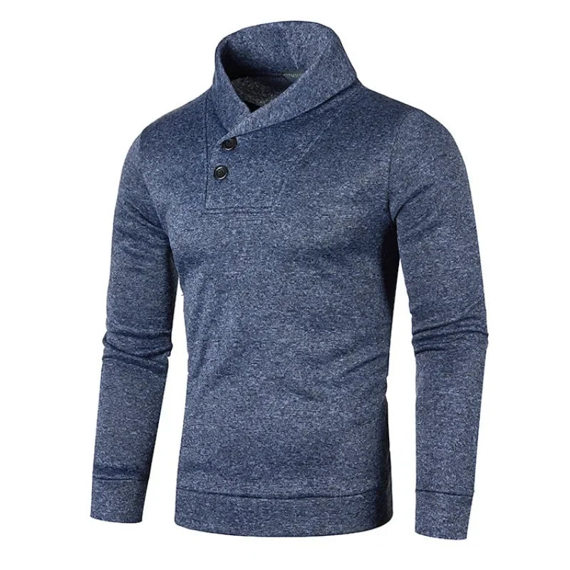 Elegante jersey de cuello alto con botones