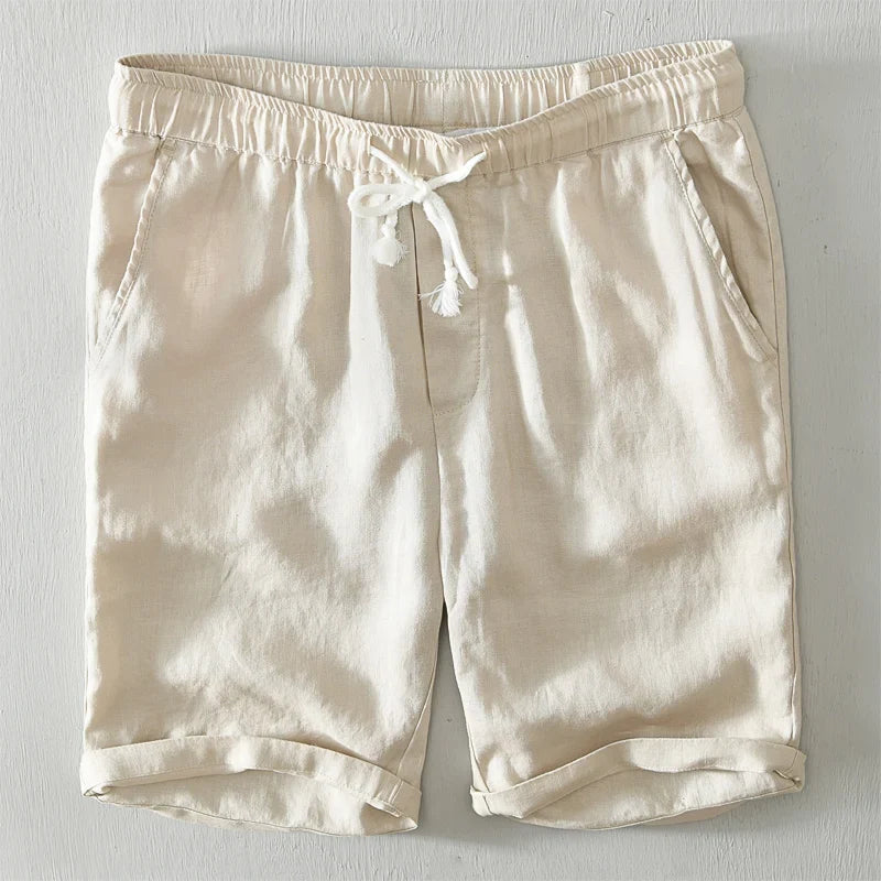 Elegantes pantalones cortos de lino