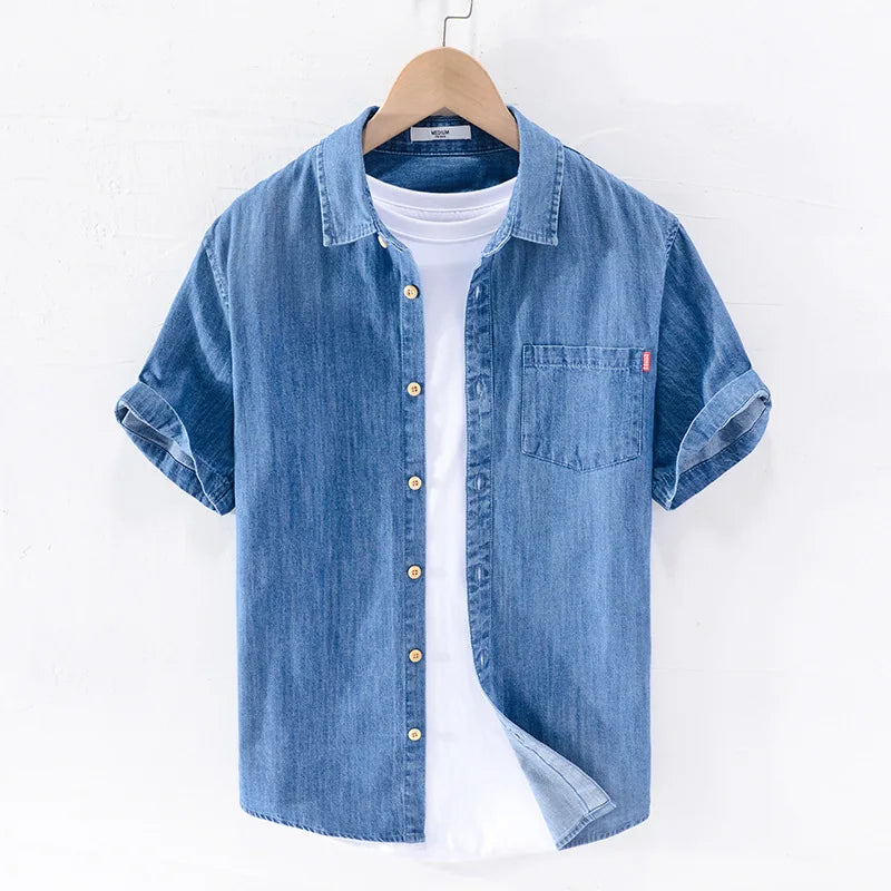 Camisa vaquera de manga corta