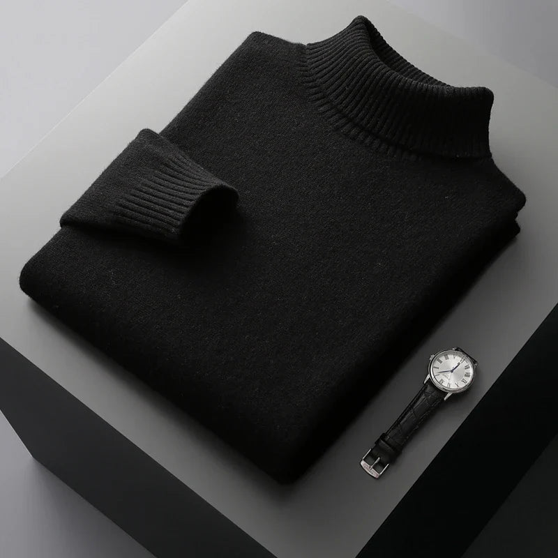 Jersey de cuello alto de lana merino de Viena