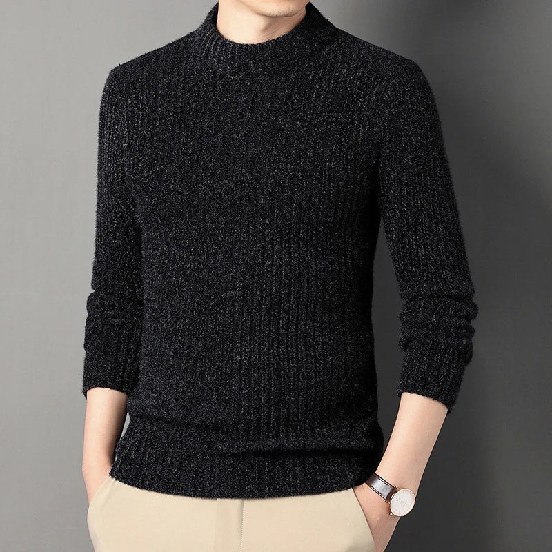 Elegante jersey de cuello alto de punto