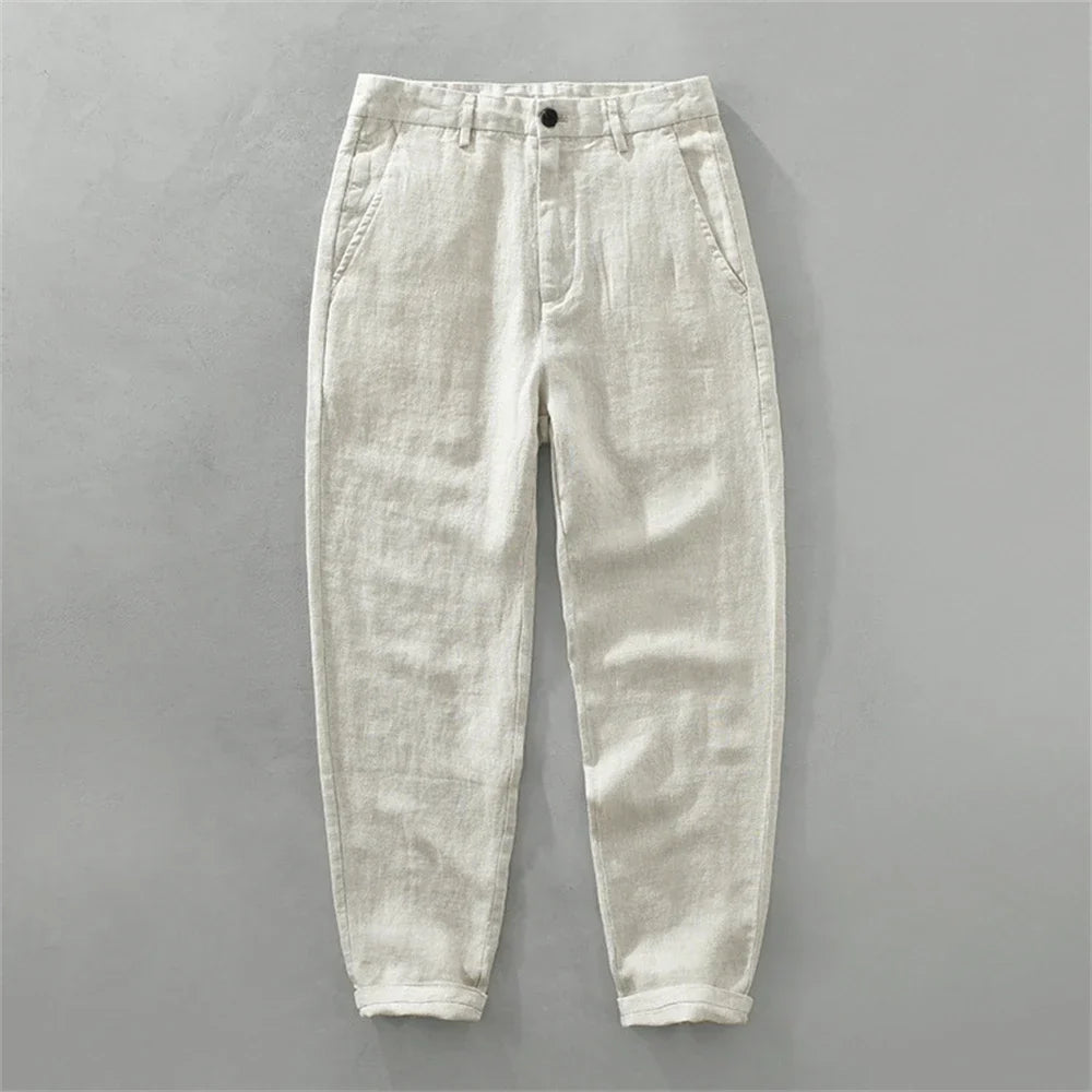 Pantalones de lino informales para la playa