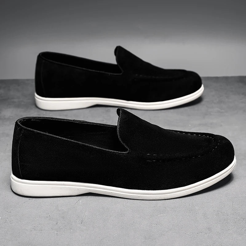 Mocasines elegantes de ante para hombre