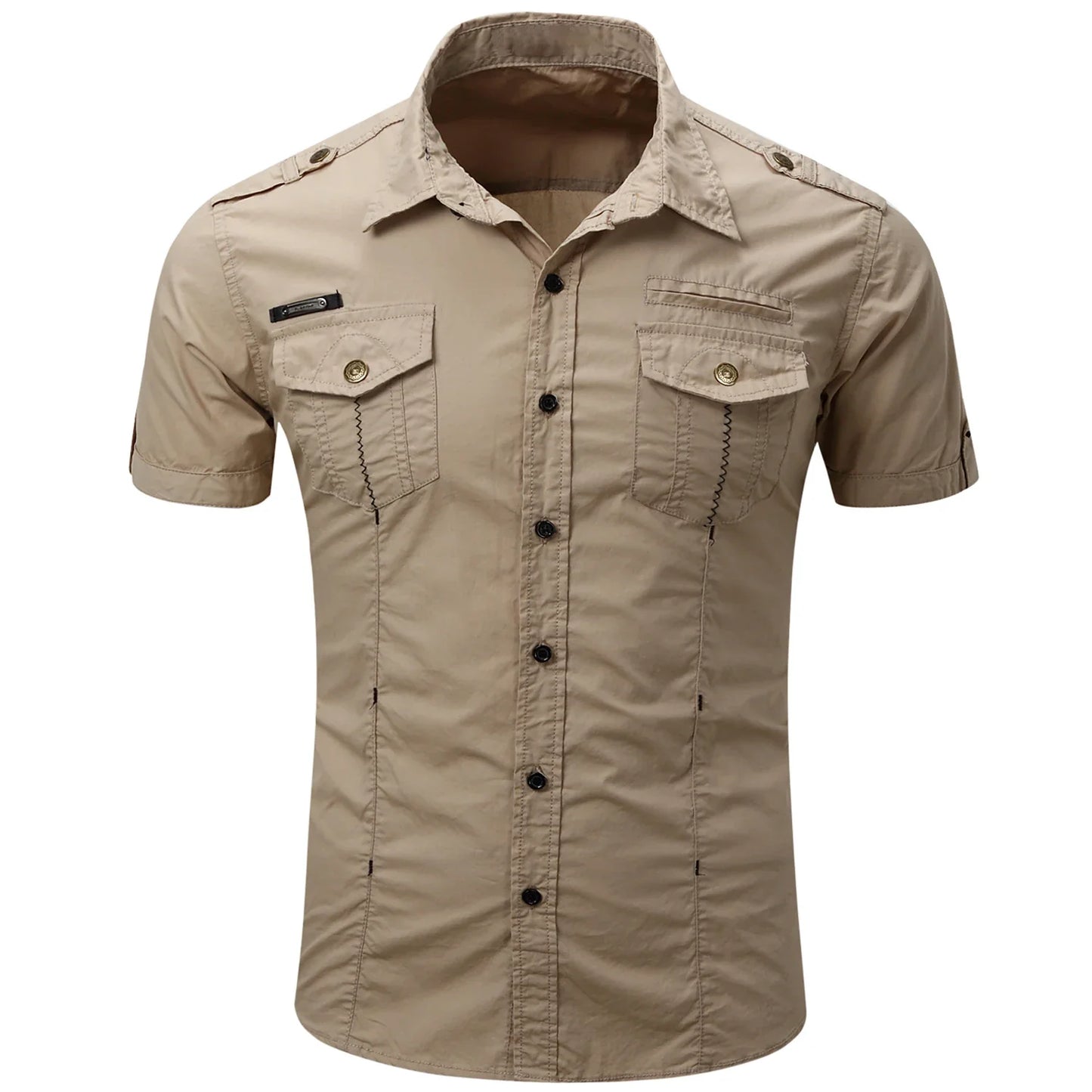 Camisa Cargo de algodón de manga corta