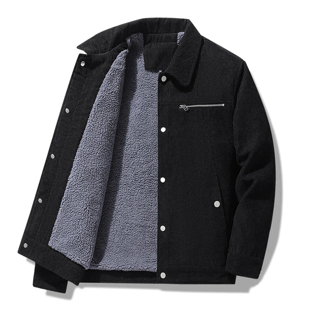 Elegante chaqueta de pana cálida