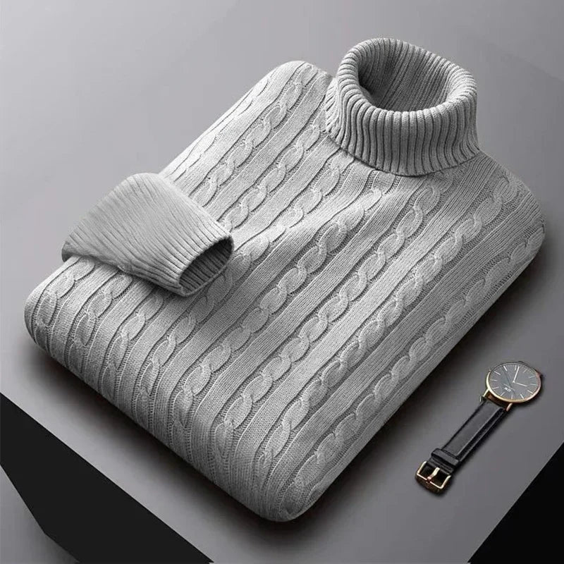Elegante jersey de cuello alto para hombre