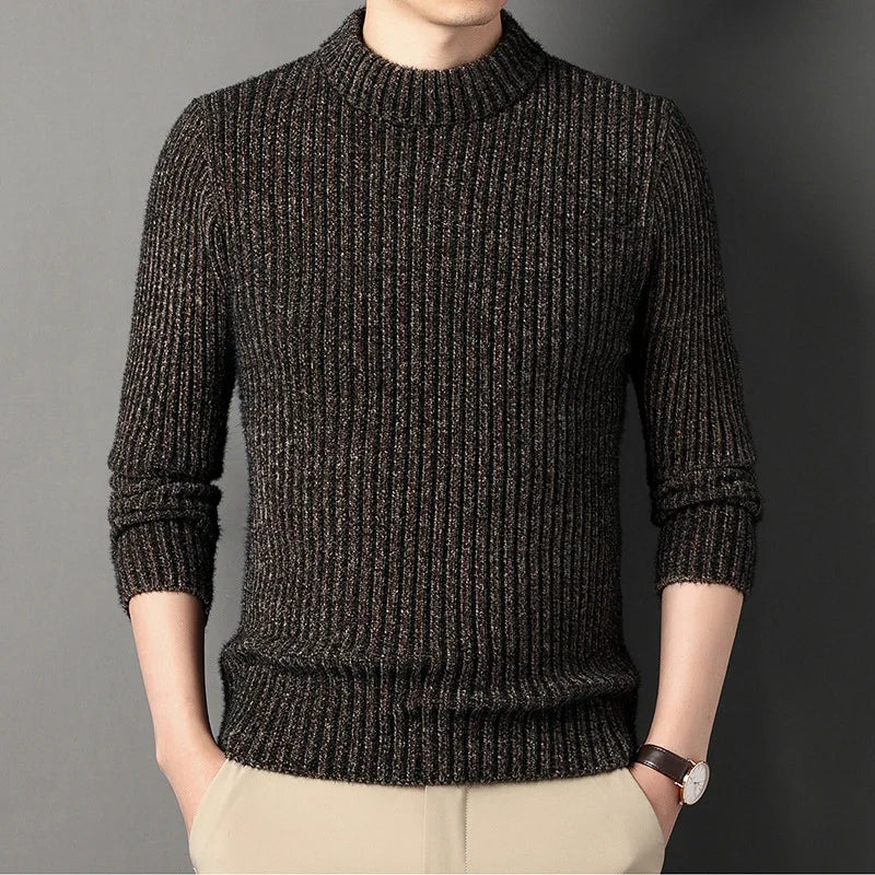Elegante jersey de cuello alto de punto